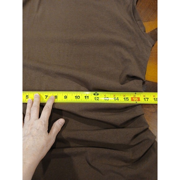 OGL Mockneck Tucks Midi Dress - Hazelnut Coco Sleeveless Brown Ruched Size PXL - Picture 10 of 15
